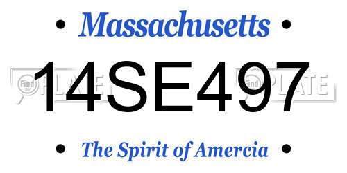14SE497 Massachusetts License Plate