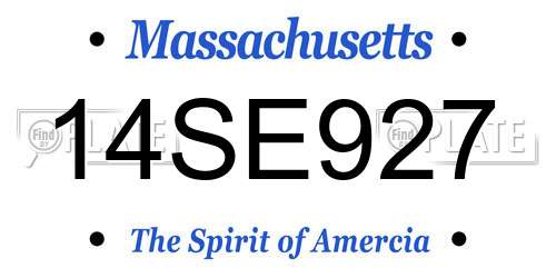 14SE927 Massachusetts License Plate