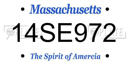 14SE972 Massachusetts License Plate