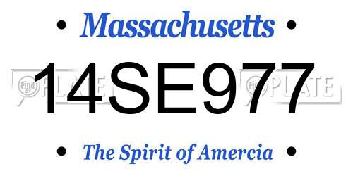 14SE977 Massachusetts License Plate
