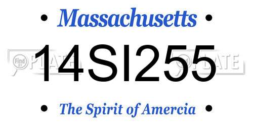 14SI255 Massachusetts License Plate
