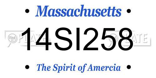 14SI258 Massachusetts License Plate