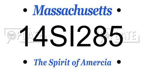 14SI285 Massachusetts License Plate
