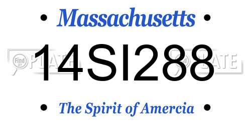 14SI288 Massachusetts License Plate