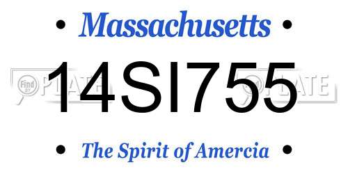 14SI755 Massachusetts License Plate