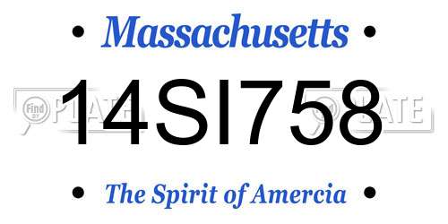 14SI758 Massachusetts License Plate
