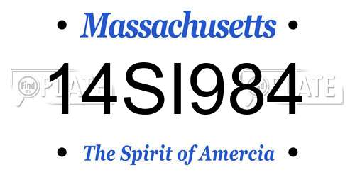 14SI984 Massachusetts License Plate