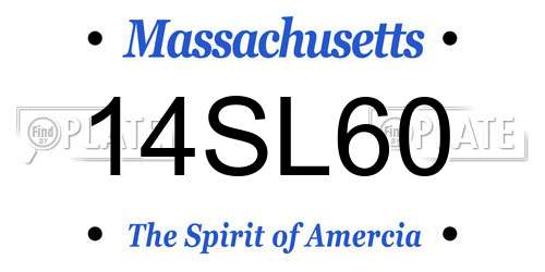 14SL60 Massachusetts License Plate