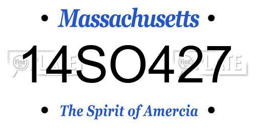 14SO427 Massachusetts License Plate