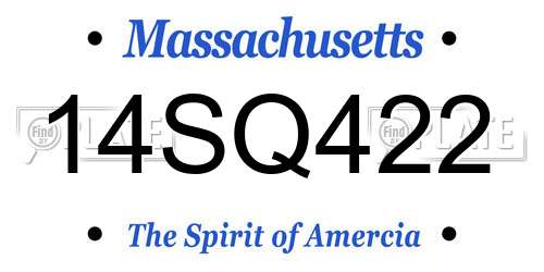 14SQ422 Massachusetts License Plate