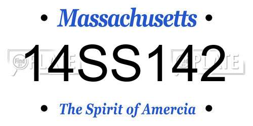 14SS142 Massachusetts License Plate