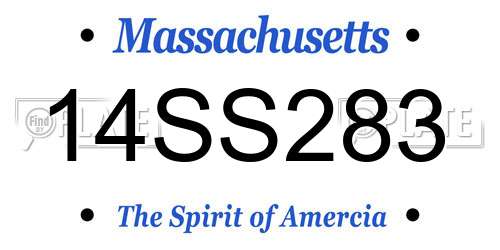 14SS283 Massachusetts License Plate