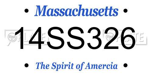 14SS326 Massachusetts License Plate