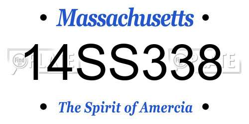 14SS338 Massachusetts License Plate