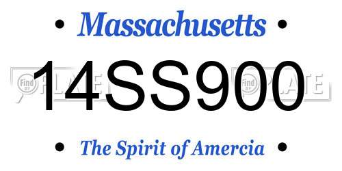 14SS900 Massachusetts License Plate