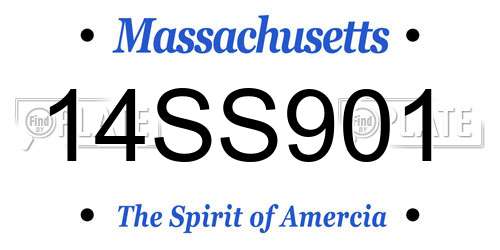 14SS901 Massachusetts License Plate