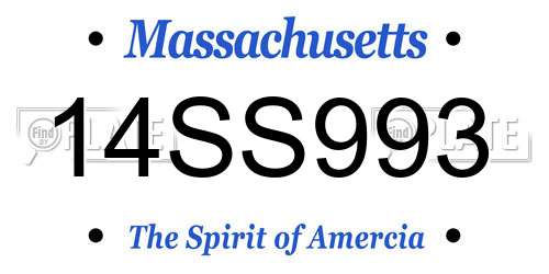 14SS993 Massachusetts License Plate