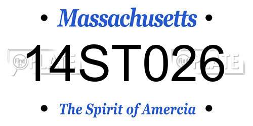 14ST026 Massachusetts License Plate