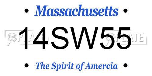 14SW55 Massachusetts License Plate