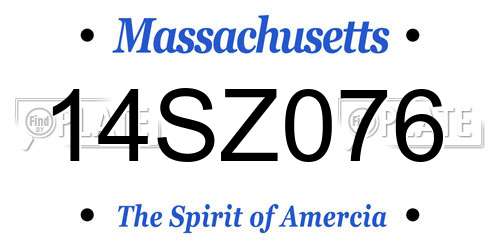 14SZ076 Massachusetts License Plate