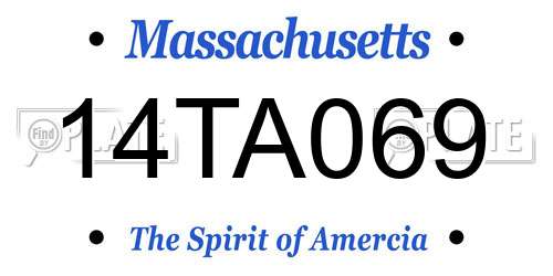 14TA069 Massachusetts License Plate