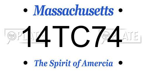 14TC74 Massachusetts License Plate