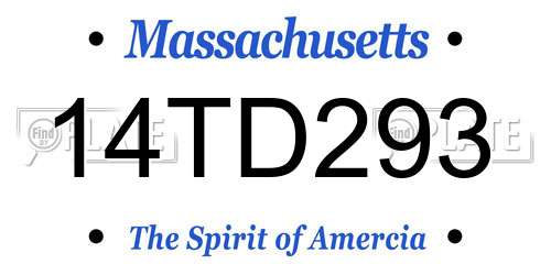 14TD293 Massachusetts License Plate