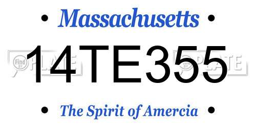 14TE355 Massachusetts License Plate