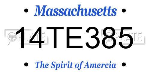 14TE385 Massachusetts License Plate