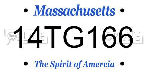 14TG166 Massachusetts License Plate