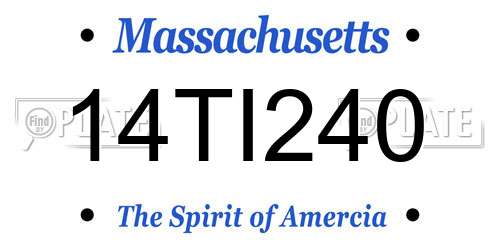 14TI240 Massachusetts License Plate