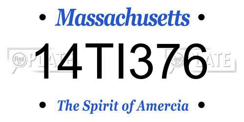 14TI376 Massachusetts License Plate