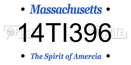 14TI396 Massachusetts License Plate