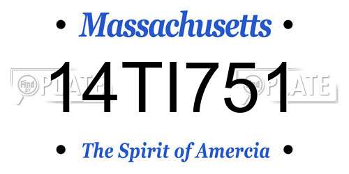 14TI751 Massachusetts License Plate