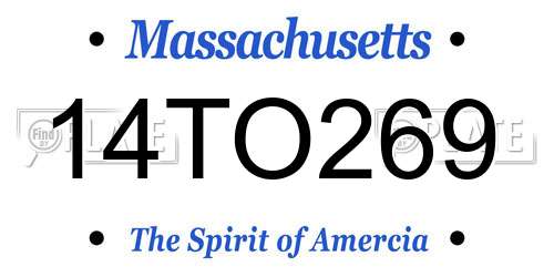 14TO269 Massachusetts License Plate