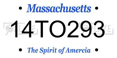 14TO293 Massachusetts License Plate