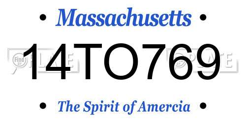 14TO769 Massachusetts License Plate