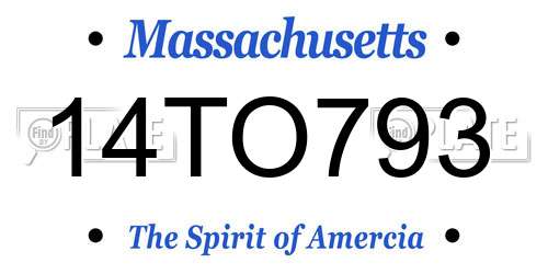 14TO793 Massachusetts License Plate