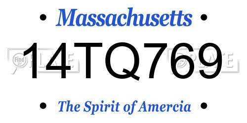 14TQ769 Massachusetts License Plate