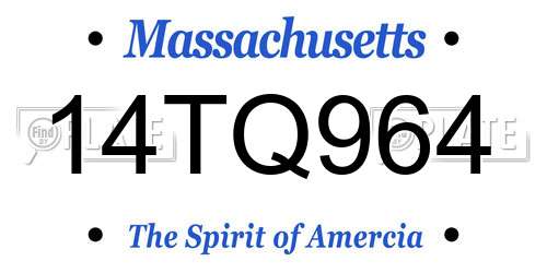 14TQ964 Massachusetts License Plate