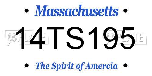 14TS195 Massachusetts License Plate