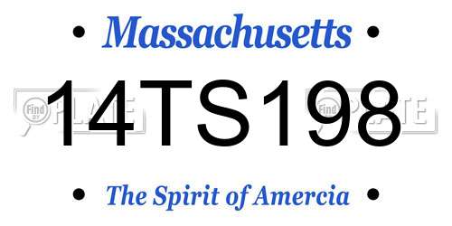 14TS198 Massachusetts License Plate