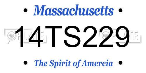 14TS229 Massachusetts License Plate