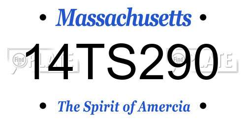 14TS290 Massachusetts License Plate