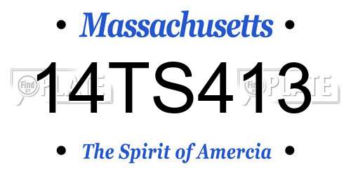 14TS413 Massachusetts License Plate