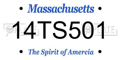 14TS501 Massachusetts License Plate