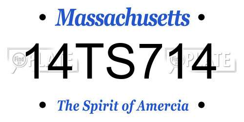 14TS714 Massachusetts License Plate
