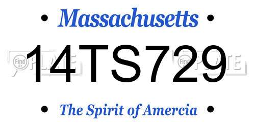 14TS729 Massachusetts License Plate