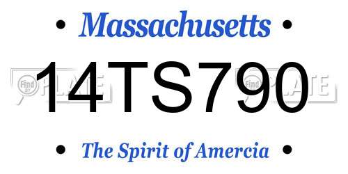 14TS790 Massachusetts License Plate