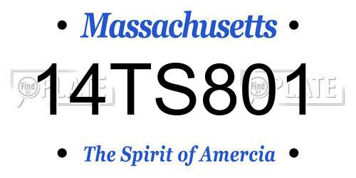 14TS801 Massachusetts License Plate